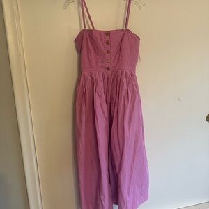 Free People Lilah Midi Dress Button Front Smocked